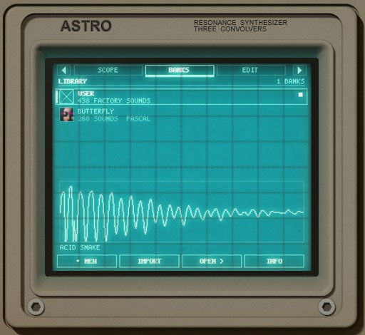 The ASTRO tube showing its Banks page